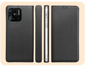 Hello Case Etui z Klapką do Xiaomi Redmi 10C 4G / 12C (Czarne, Zamykane, Case) Szkło (BNDL1206) 6