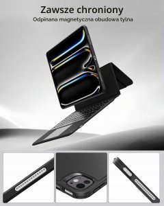 Etui na tablet 4kom.pl ESR etui z klawiaturą iPad Pro 13 cali (M5/M4 2024/2025) magnetyczne czarne 4