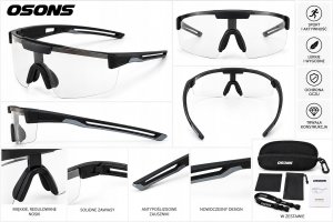 jakoBUD Okulary ochronne sportowe OSONS Bezbarwne 2