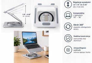 Ugreen Stojak na laptopa aluminiowy regulowany 10-16 cali 2
