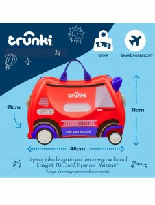 Trunki GLIDE360 Wóz strażacki Frank -dziecięca walizeczka podróżna (TRU0142) 4
