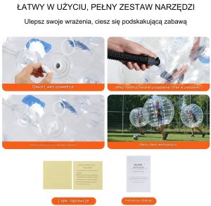 JOHN GMBH Kula bumper ball zorbing bąbelkowa ogrodowa 1.5 m przeźroczysta premium 4