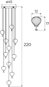 Lampa wisząca MAXlight LED PALLONCINI 11 66 W P0526D 2