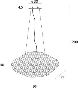 Lampa wisząca MAXlight LED Stardust czarna 14 W P0525D 6