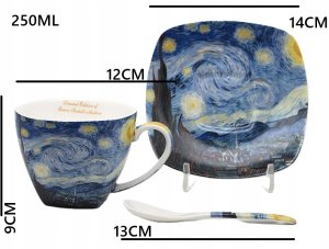 Carmani Filianki porcelanowe Van Gogh Gwiadzista Noc (327) 2