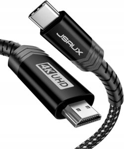 Adapter AV JSAUX Kabel Adapter USB-C 3.1 Typ C DO HDMI 4K MHL 300cm TV 3m Czarny (7755) 2