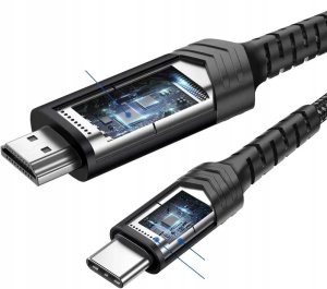 Adapter AV JSAUX Kabel Adapter USB-C 3.1 Typ C DO HDMI 4K MHL 300cm TV 3m Czarny (7755) 3