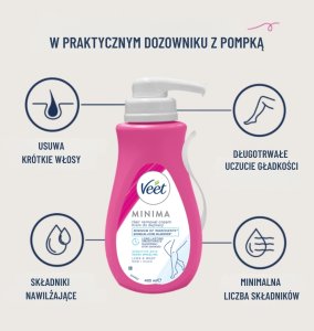 Veet MINIMA KREM DO DEPILACJI 5 MIN. DLA SKÓRY WRAZLIWEJ 400 ML (VEE-KR-001-12) 2