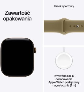 Smartwatch Apple Watch 12 GPS 42mm Dark Bronze Alu Sport Band M/L Oliwkowy  (MJEG4MP/A) 7
