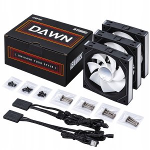 Wentylator AsiaHorse DAWN Pro ARGB Reverse Czarny 3-pack 12
