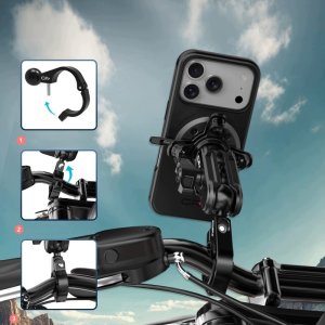 GRXPLORE - uchwyt na telefon na kierownicę roweru motocykla z 3D tłumikiem drgań z poliamidu (GR-MT6) 3