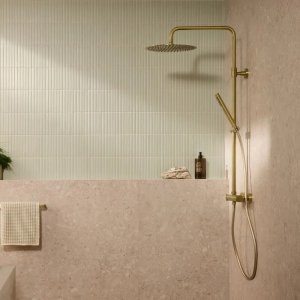 Zestaw prysznicowy momali Deszczownia premium z baterią natryskową termostatyczną KFA Moza 5736-920-39, Brushed Light Gold PVD 4