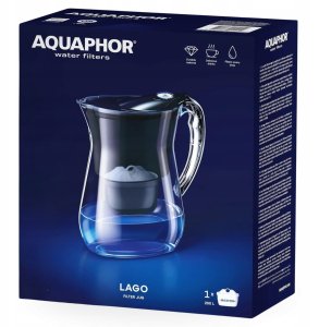 Dzbanek filtrujący Aquaphor Wodę LAGO Czarny 3.8L, 7 wkładów Maxfor+ 10