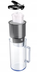 Dzbanek filtrujący Aquaphor Szklany Glass, czarny + 4 filtry Maxfor+ Mg 3
