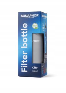 Aquaphor Butelka Filtrująca Filtr Bidon CITY 350 ml Szara Zestaw 3 Wkłady 5