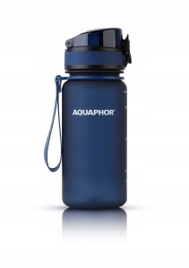 Aquaphor Butelka Filtrująca Filtr Bidon CITY 350 ml Granatowa + 3 Wkłady 2