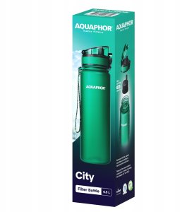 Aquaphor Butelka filtrująca Bidon na biegi 0,5L City Butelkowa Zieleń Bidon + 3 wkłady 6