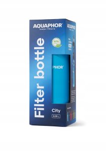 Aquaphor Butelka Filtrująca Filtr Bidon CITY 350 ml Niebieska + 5 Wkładów 3