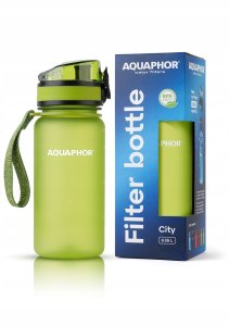Aquaphor Butelka Filtrująca Filtr Bidon CITY 350 ml Zielona Zestaw 3 Wkłady 3