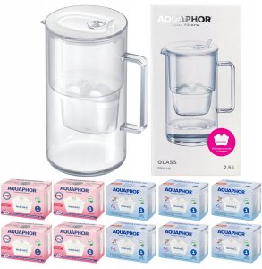 Dzbanek filtrujący Aquaphor Szklany Glass biały +10 filtrów Maxfor (4Mg+6) 4