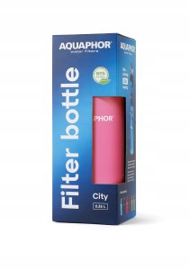 Aquaphor Butelka Filtrująca Filtr Bidon CITY 350 ml Różowa Zestaw 5 Wkładów 6