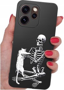 krainaGSM Etui Do Oppo Reno 15 Pro 5G Czaszka Szkielet Halloween Wzory + Szkło 9H 2