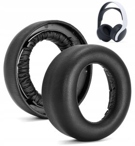 Tradebit Gąbki Pady do nauszników SONY PS5 Wireless PULSE 3D proteinowa skóra czarne (7673) 2