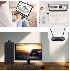 Karta sieciowa Tradebit USB Adapter USB 600Mbps 5Ghz (6362) 6