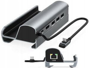 Tradebit HUB 6w1 Adapter USB-C HDMI 4k 60Hz USB 3.1 PD 60W stworzony do Steam Decka (6815) 2