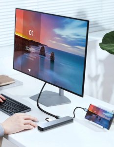 Stacja/replikator Tradebit Stacja dokująca HUB USB-C HDMI 4k USB 3.0 87W LAN PD Power Delivery 87W (6380) 3