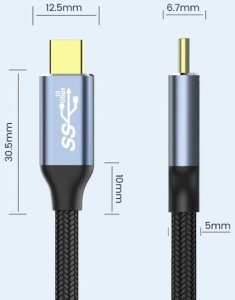 Kabel USB Tradebit Przewód USB-C USB-C 3.1 POWER DELIVERY 100W QC 4.0 5A 2M (8135) 4