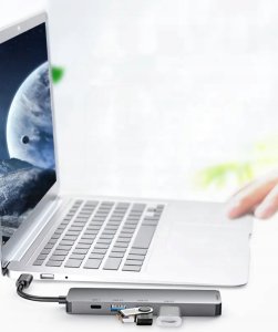 Stacja/replikator Tradebit Stacja Dokująca HUB USB-C HDMI 4k 3x USB 3.0 5Gbps PD dla Windows MacBook (6367) 3