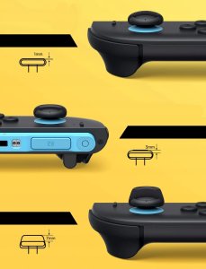JSAUX Nakładki Gumki na Joy-Con 6w1 do konsoli Nintendo Switch 2 Czarne (7743) 2