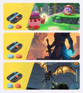 JSAUX Nakładki na Joy-Con 6w1 do Nintendo Switch 2 pomarańczowo-niebieskie (7744) 3