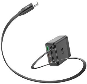 Ładowarka Tradebit Wieloportowa Ładowarka Sieciowa GaN 100W z Wbudowanym Kablem USB-C USB-A (7780) 2