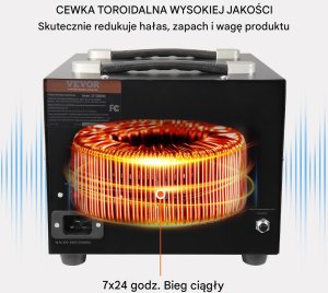 UPS Vevor Przetwornica napięcia transformator 110 V 220 V 5000 VA moc CE FCC Premium 5