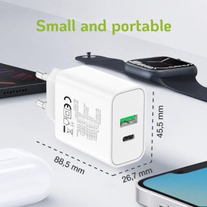 Ładowarka Techly Sieciowa GaN USB-C 35W PD i USB-A 30W QC (IPW-USB-35WACG) 3