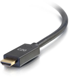 Kabel C2G 6ft DisplayPort to HDMI Cable - DP to HDMI Adapter Cable - DisplayPort 1.2a HDMI 1.4b - 4K 30Hz - M/M - Kabel adaptera - DisplayPort męski na HDMI męski - 1.83 m - Czarny - pasywny, obsługa 4K (CG54433) 2
