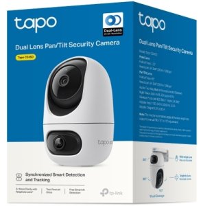 Kamera IP TP-Link Tapo C245D V1 - Kamera monitoringu sieciowego - Multi-Sensor + Obrotowo-uchylna - Wewnętrzna, Zewnętrzna - Kolorowa (dzień i noc) - 2 x 3 MP - 2304 x 1296 - 2K - Audio - bezprzewodowa - Wi-Fi - Prąd stały 9 V 3