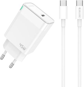 Ładowarka Jellico Sieciowa C105 GAN PD 45W 1XUSB-C + kabel USB-C - USB-C biały 2
