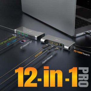 HUB USB j5create USB-C Dual 4K60 HDMI Hub/Pro 12-IN-1 (JCD367-N) 5