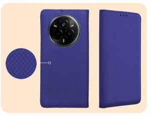 Hello Case Etui z klapką do Realme 14 Pro (granatowe, magnetyczne, zamykane) szkło (BUND2146) 4