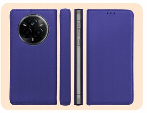 Hello Case Etui z klapką do Realme 14 Pro (granatowe, magnetyczne, zamykane) szkło (BUND2146) 6