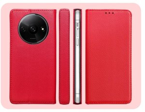 Hello Case Etui z Klapką Do Xiaomi Redmi A3 (Czerwone, Zamykane, Magnetyczne) Szkło (BNDL5225) 6