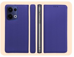 Hello Case Etui z Klapką Do Oppo Reno 13 5G (Granatowe, Magnetyczne, Zamykane) Szkło (BNDL4555) 6