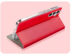 Hello Case Etui z Klapką Do Samsung Galaxy M15 5G (Czerwone, Zamykane, Kabura) Szkło (BNDL3686) 5