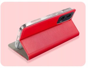 Hello Case Etui z klapką do Motorola Moto G35 5G (czerwone, zamykane, kabura) szkło (BNDL5221) 5