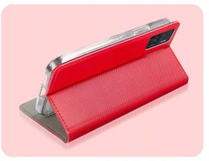 Hello Case Etui z klapką do Motorola Moto E22 / E22i (czerwone, zamykane) + szkło (BNDL4153) 5
