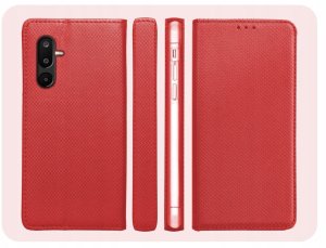 Hello Case Etui z Klapką Do Samsung Galaxy M16 (Czerwone, Zamykane, Kabura) Szkło (BNDL5604) 6