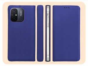Hello Case Etui z Klapką Do Xiaomi Redmi 12c / 10c (Granatowe, Magnetyczne) Szkło (BNDL4188) 6